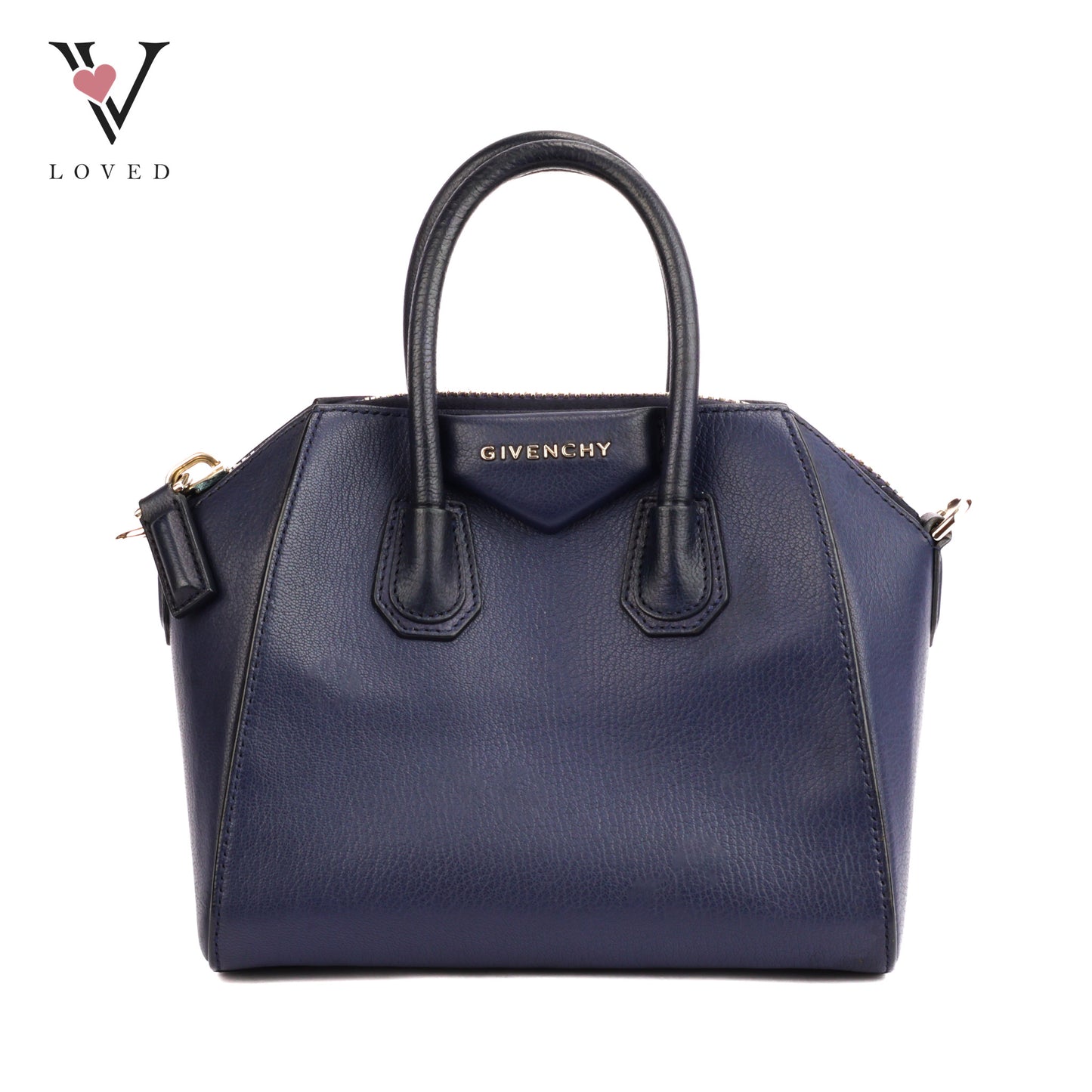 Givenchy Antigona Bag In Navy Blue Grained Leather