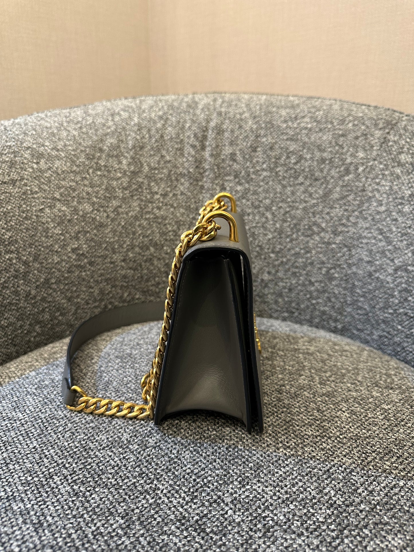 Prada Saffiano Chain Shoulder Bag in Grey