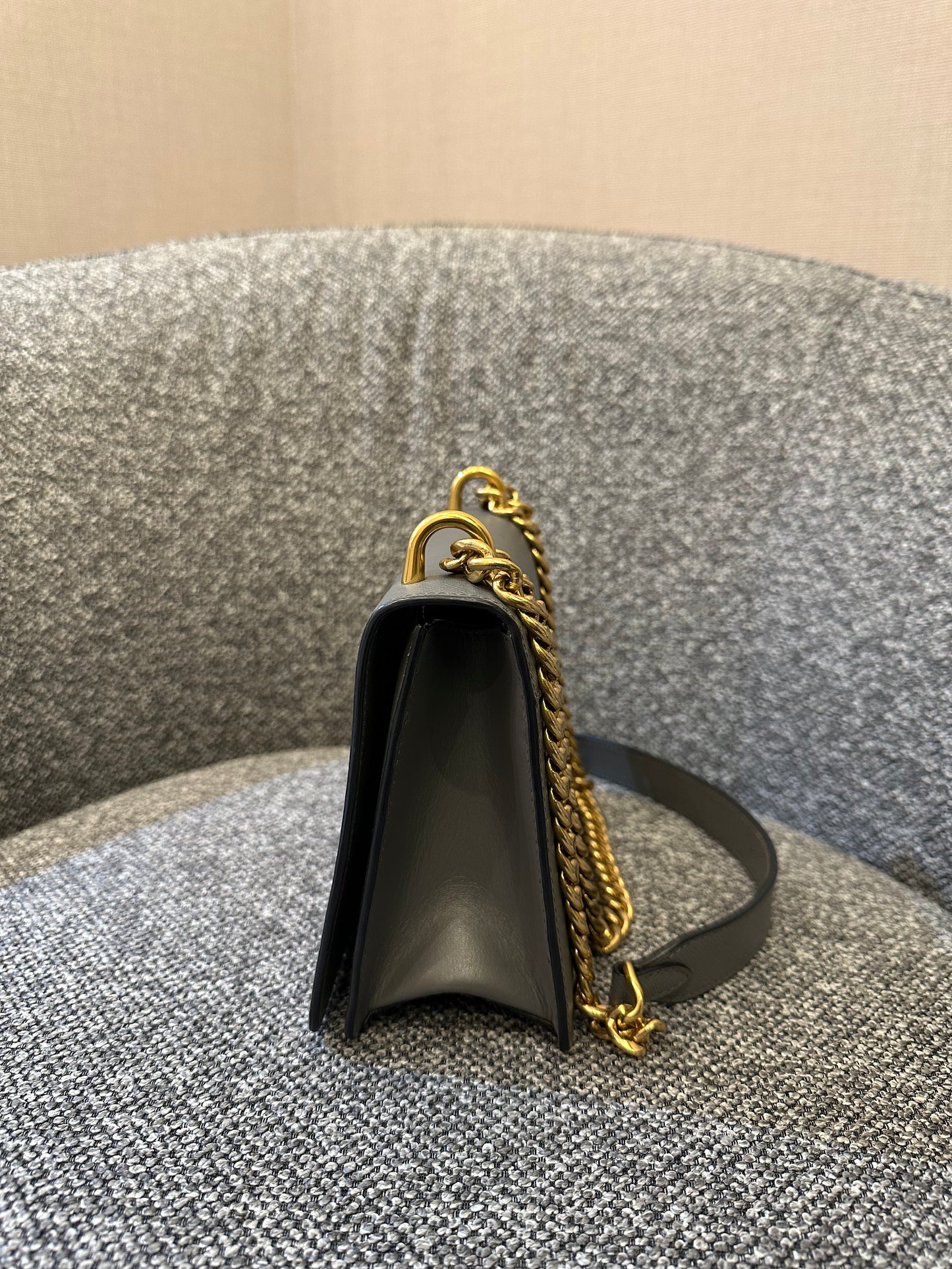Prada Saffiano Chain Shoulder Bag in Grey