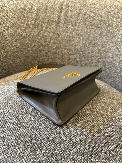 Prada Saffiano Chain Shoulder Bag in Grey