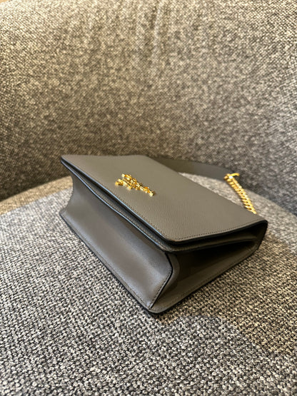 Prada Saffiano Chain Shoulder Bag in Grey
