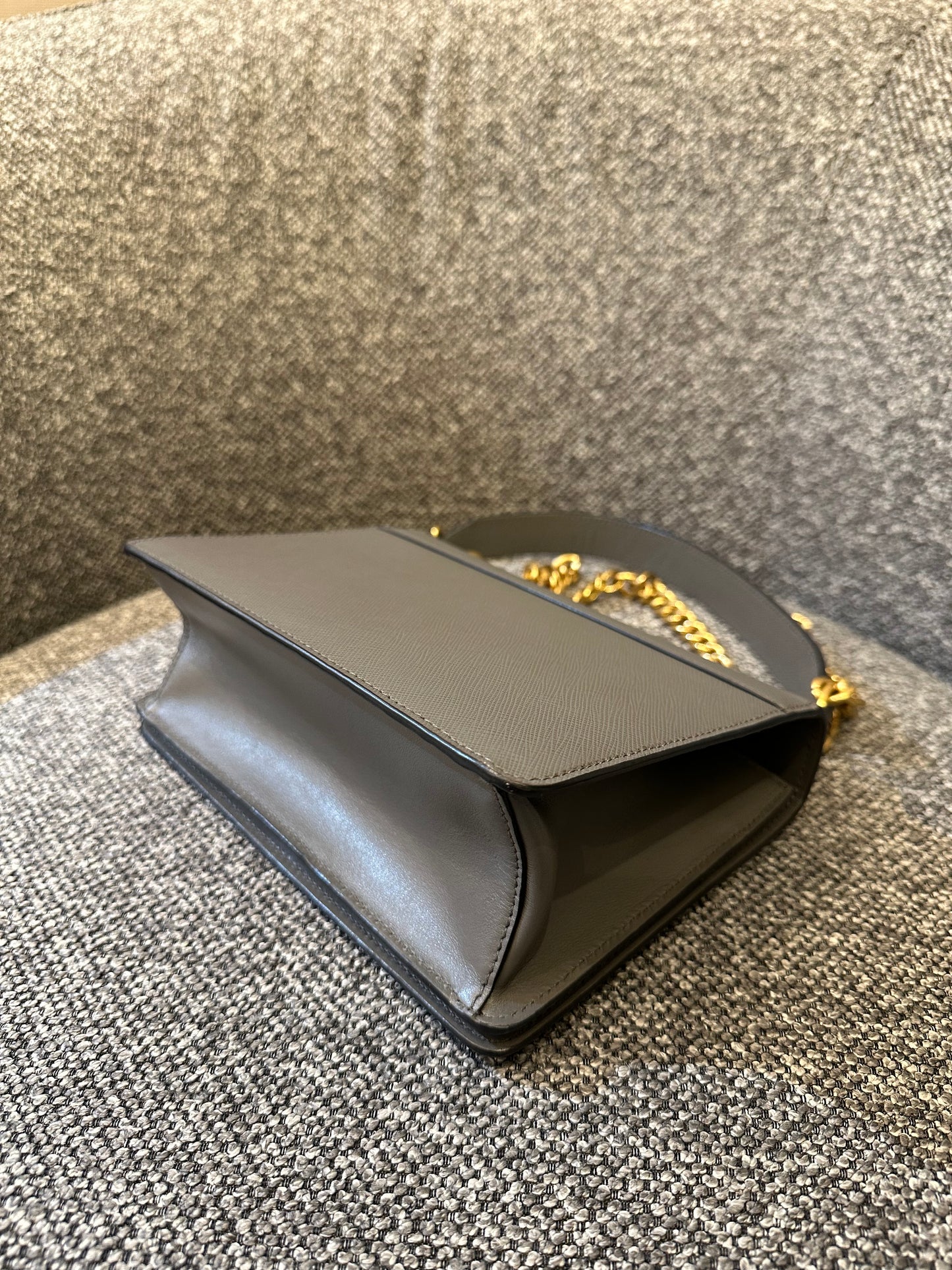 Prada Saffiano Chain Shoulder Bag in Grey