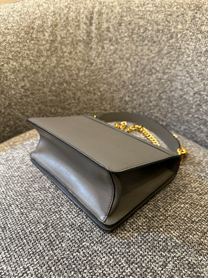 Prada Saffiano Chain Shoulder Bag in Grey