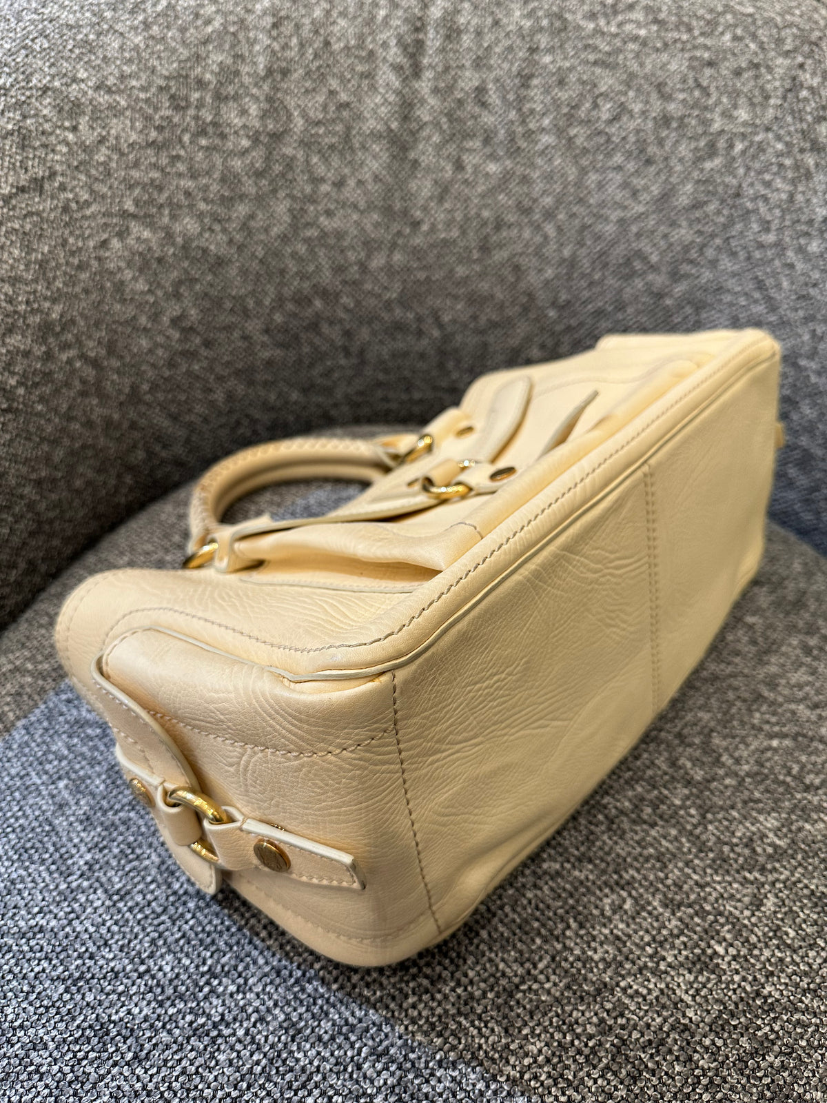 Celine Boogie Handbag in Light Yellow Leather