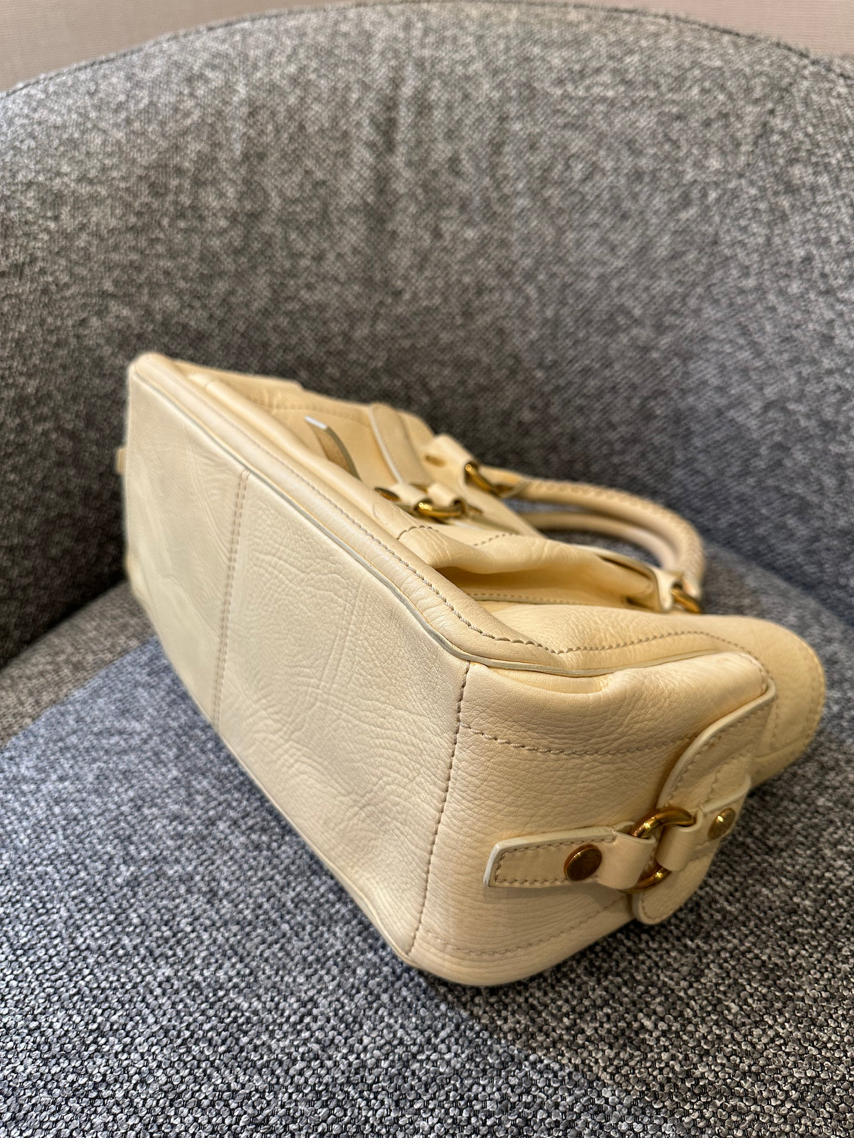 Celine Boogie Handbag in Light Yellow Leather