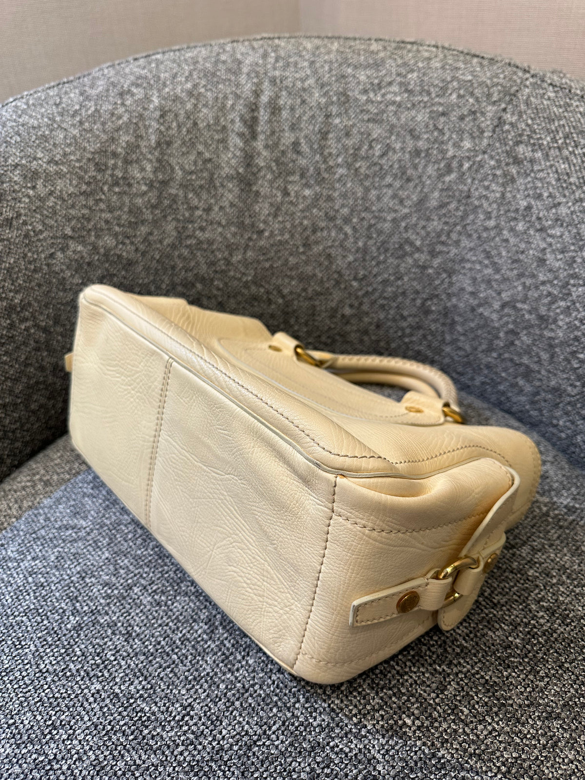 Celine Boogie Handbag in Light Yellow Leather