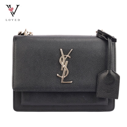 Yves Saint Laurent Sunset Bag In Black Leather