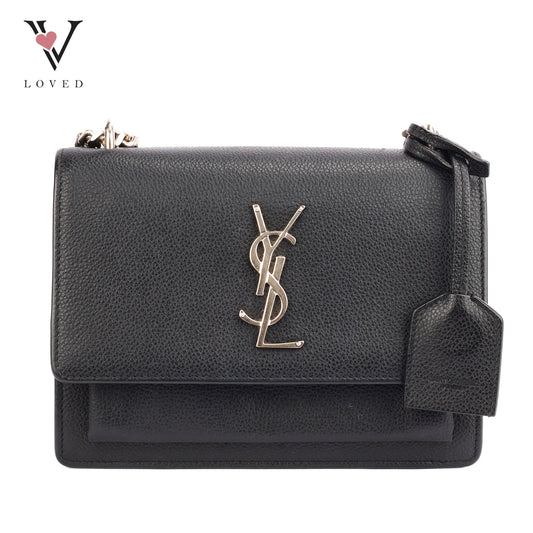 Yves Saint Laurent Sunset Bag In Black Leather