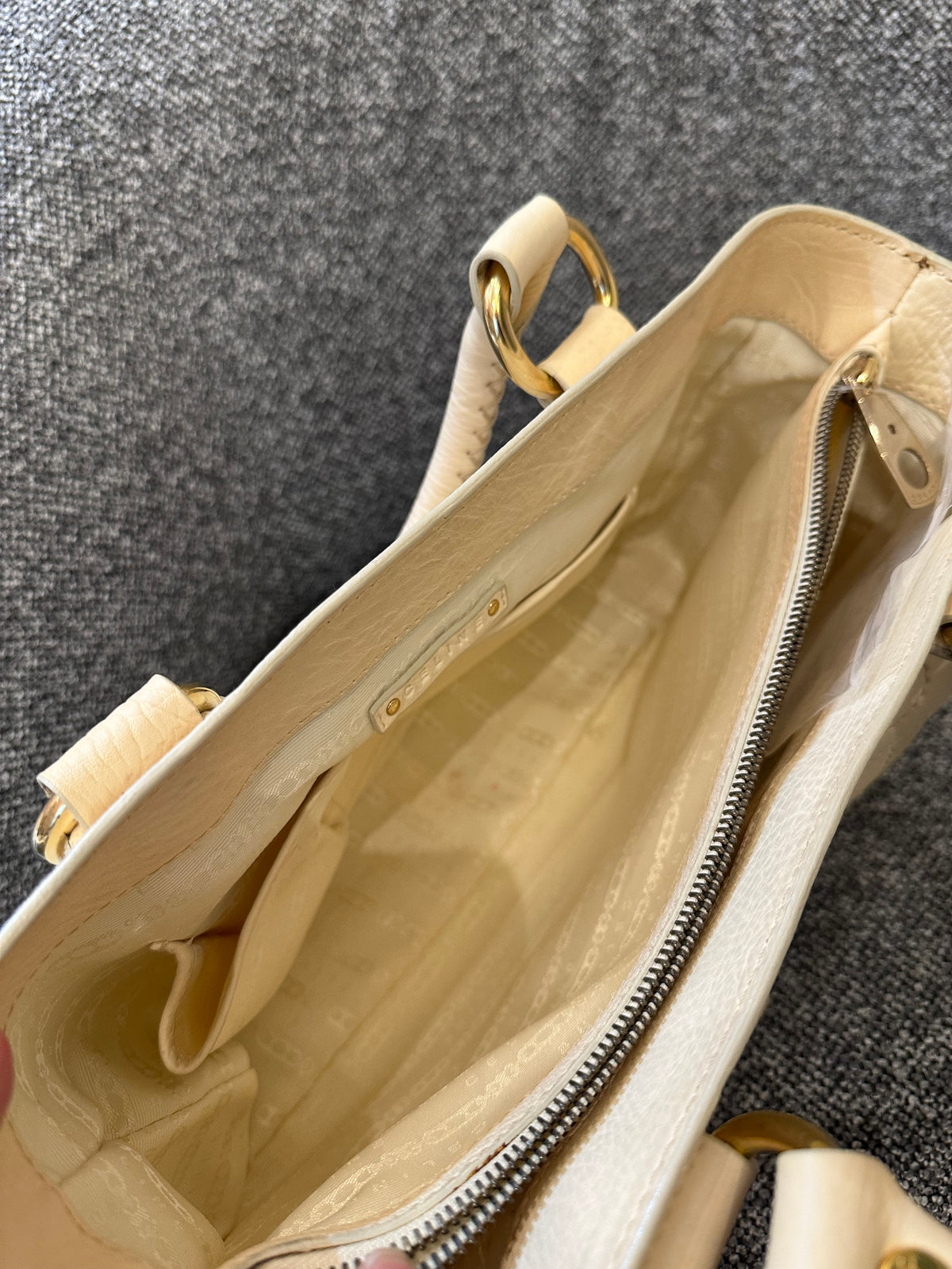 Celine Boogie Handbag in Light Yellow Leather