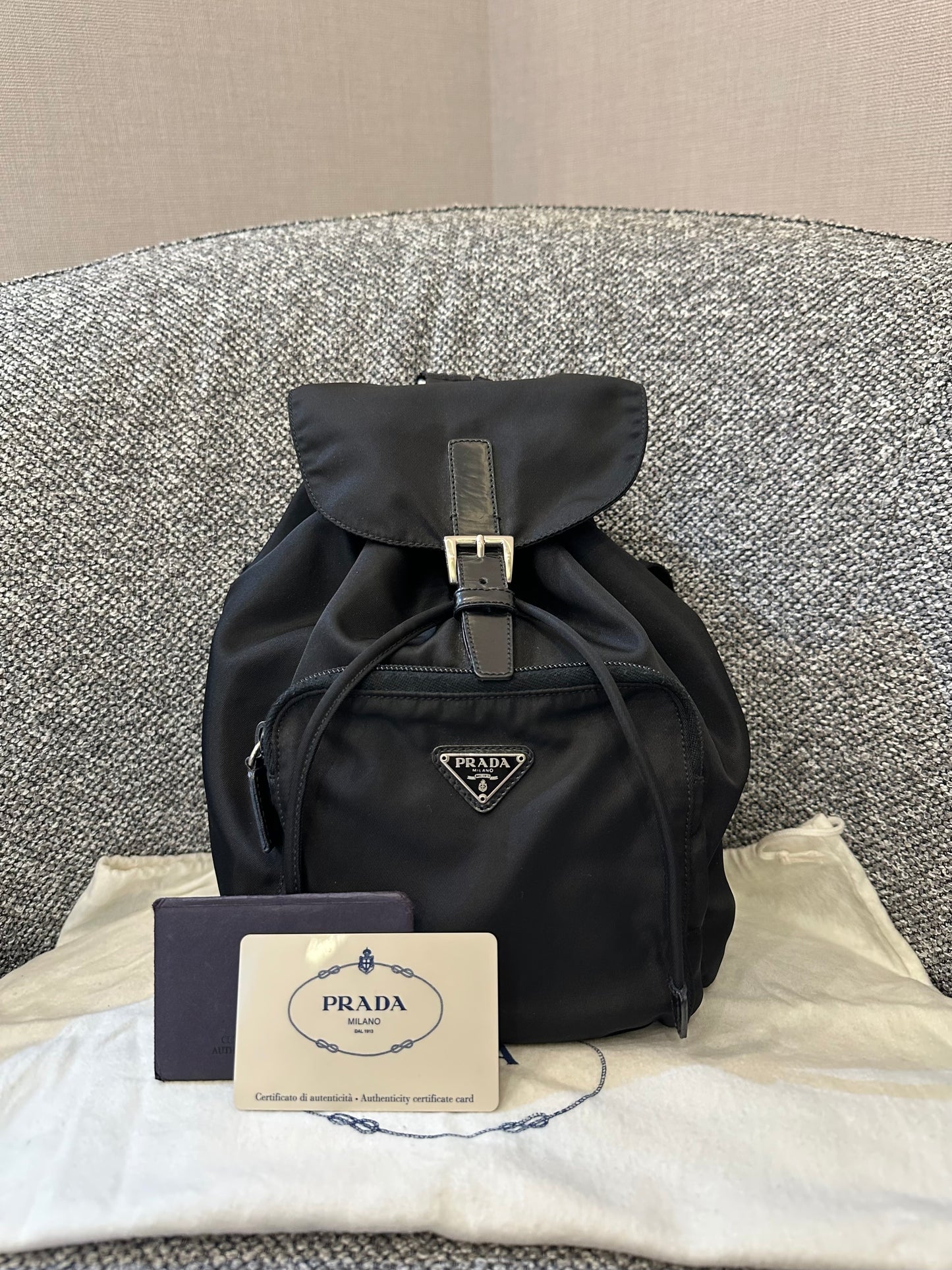 Prada Small Tessuto Nylon and Leather Backpack