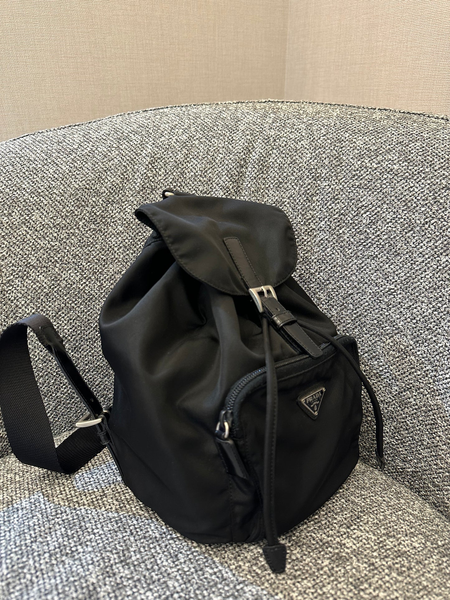Prada Small Tessuto Nylon and Leather Backpack