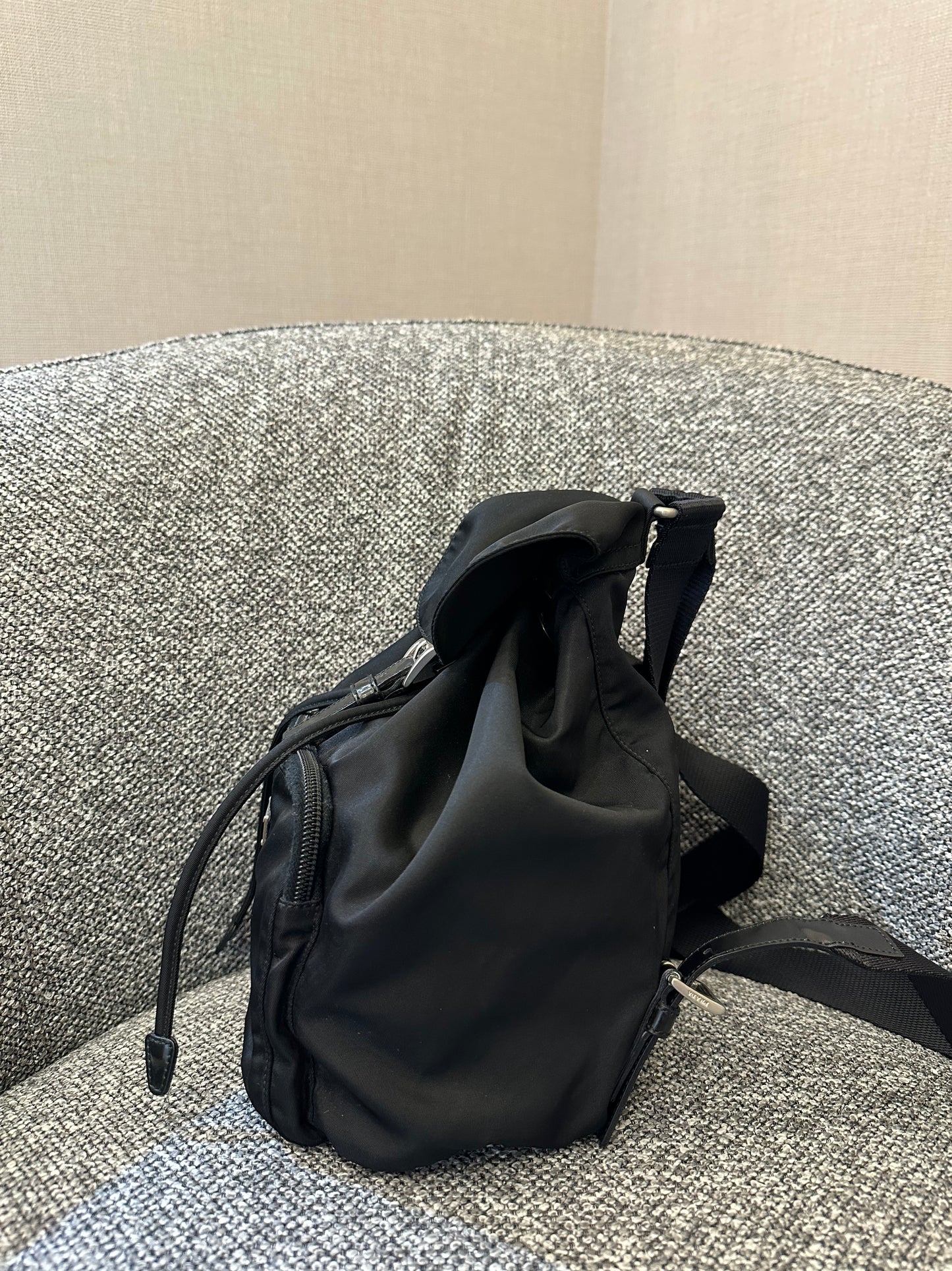 Prada Small Tessuto Nylon and Leather Backpack