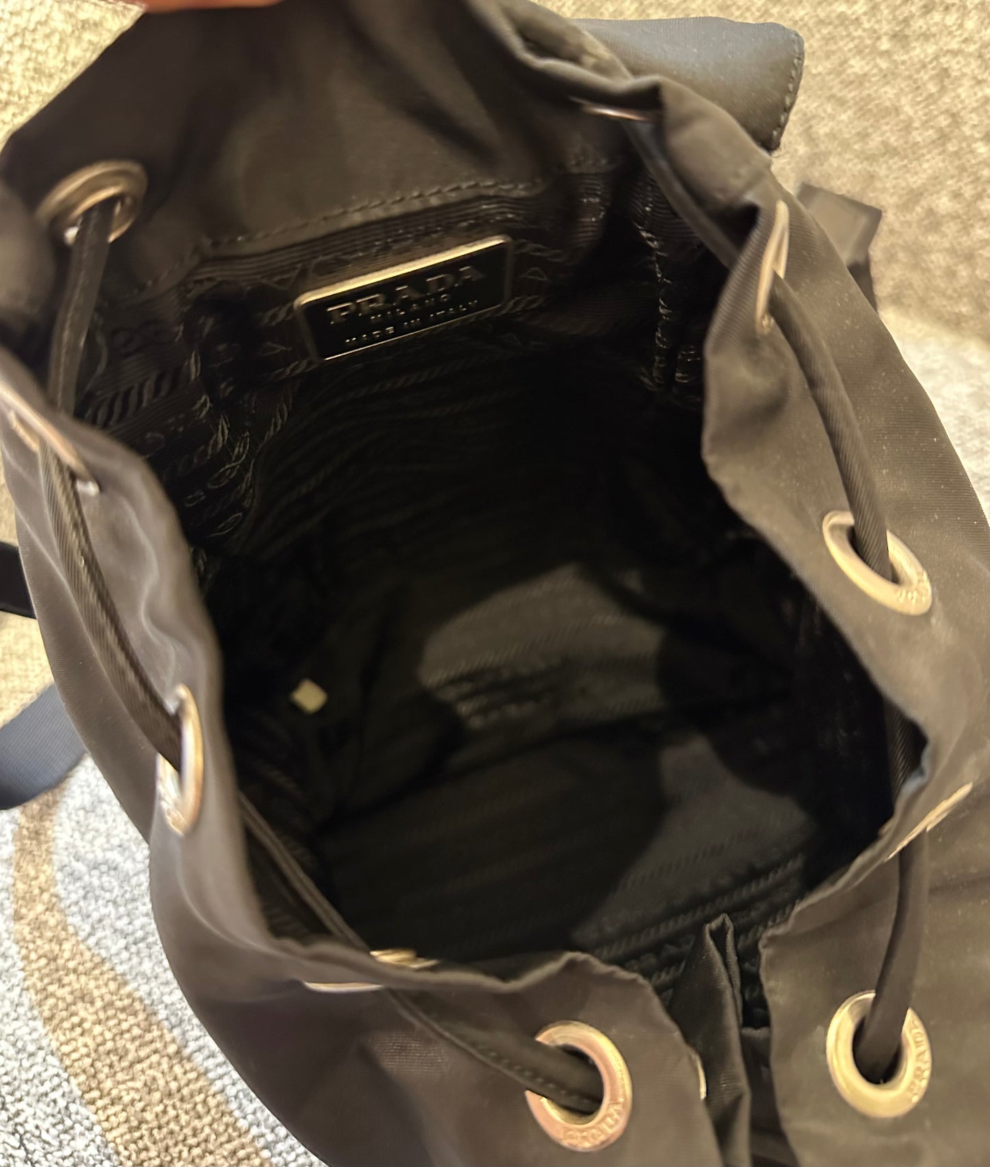 Prada Small Tessuto Nylon and Leather Backpack