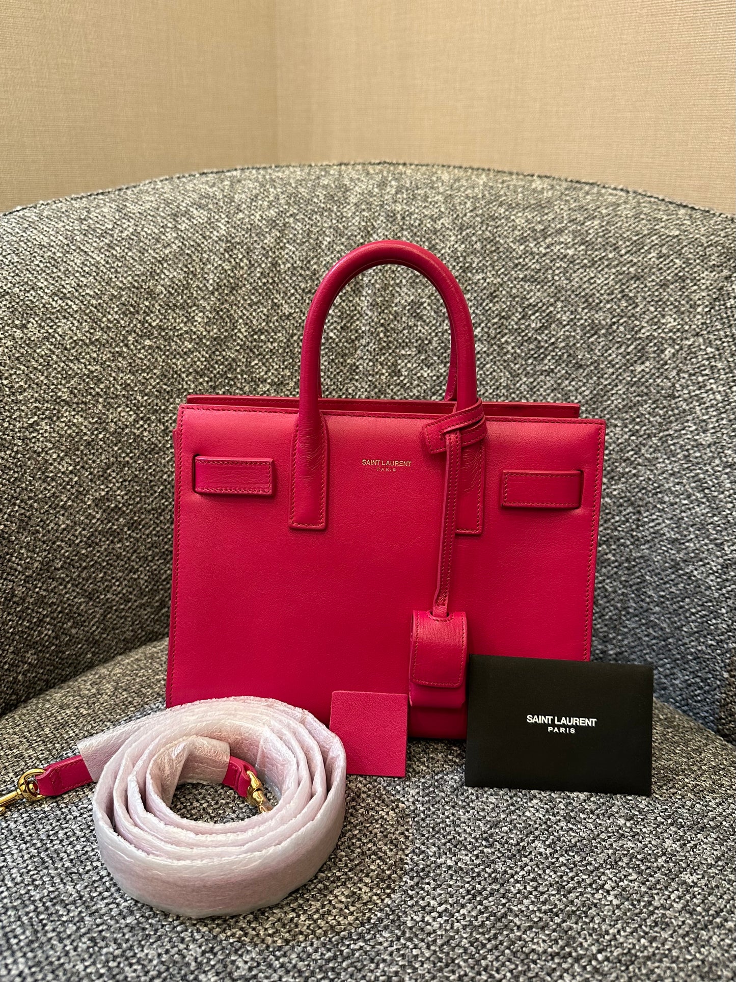 Yves Saint Laurent Sac de Jour Handbag in Fushcia Pink