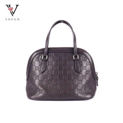 Gucci Guccissima Dome Satchel in Brown Leather