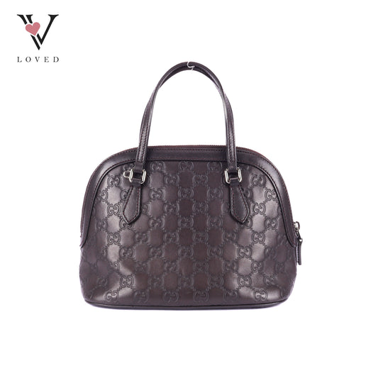 Gucci Guccissima Dome Satchel in Brown Leather