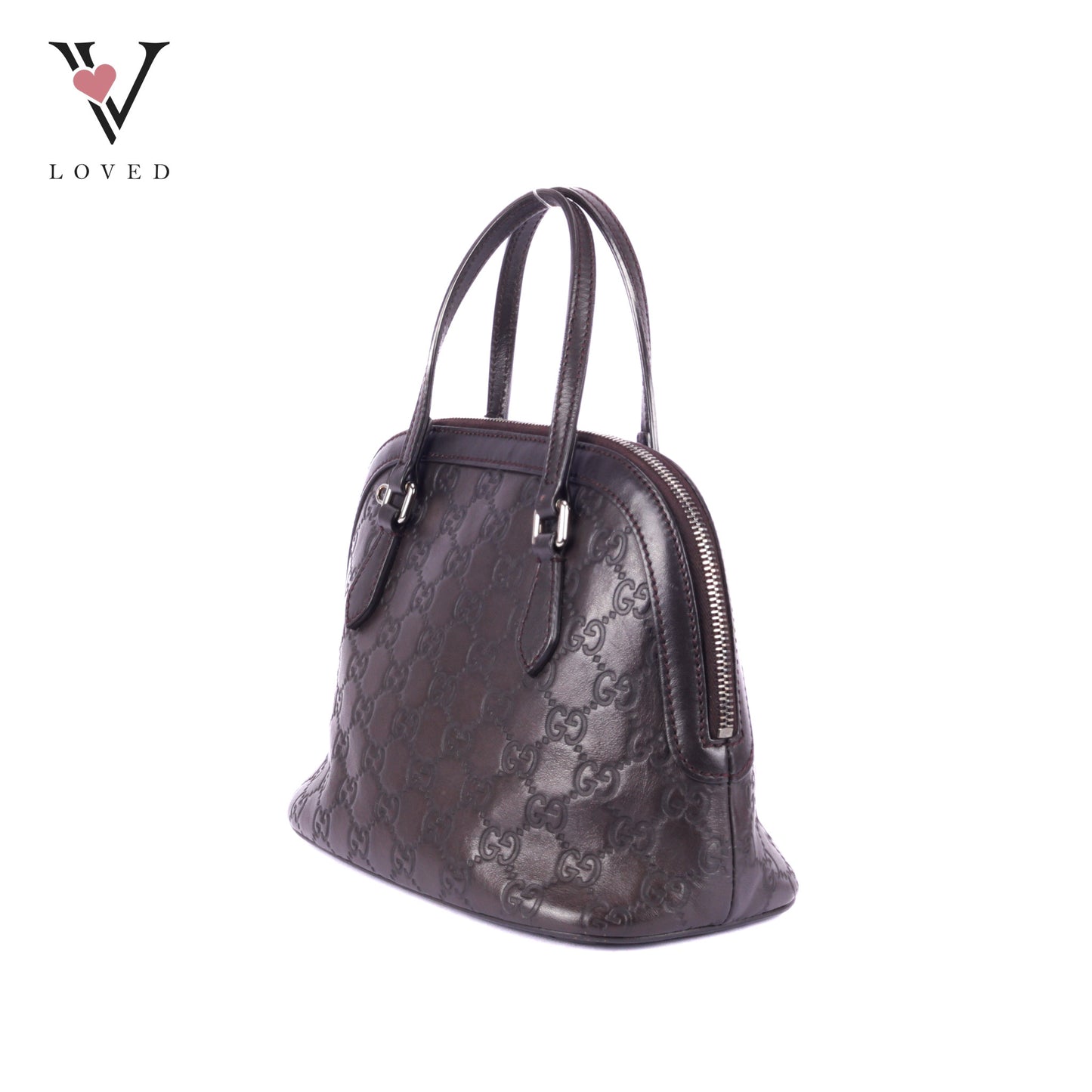 Gucci Guccissima Dome Satchel in Brown Leather