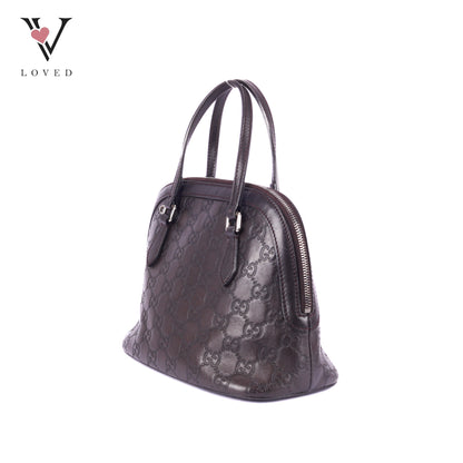 Gucci Guccissima Dome Satchel in Brown Leather