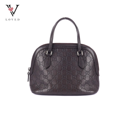 Gucci Guccissima Dome Satchel in Brown Leather