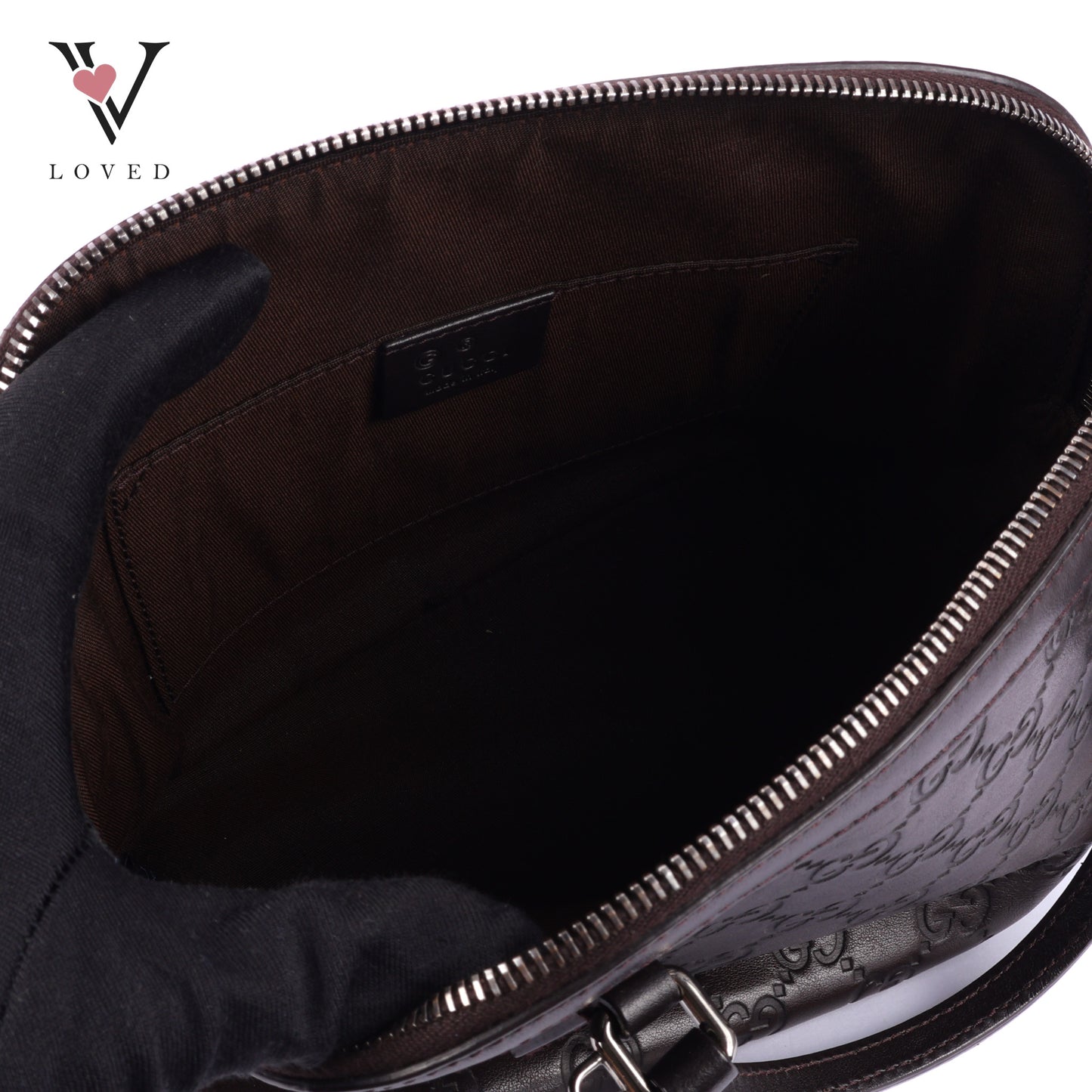 Gucci Guccissima Dome Satchel in Brown Leather