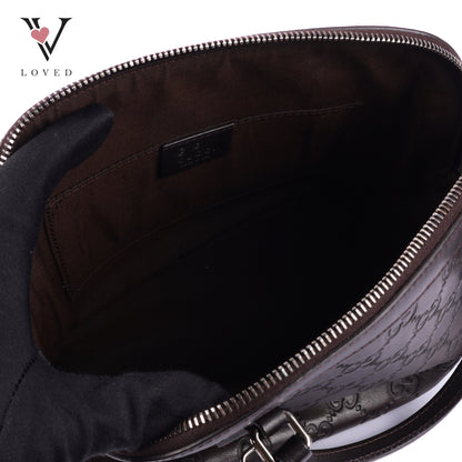 Gucci Guccissima Dome Satchel in Brown Leather