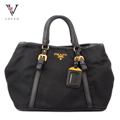 Prada Tessuto Two-Way Bag In Black Nylon