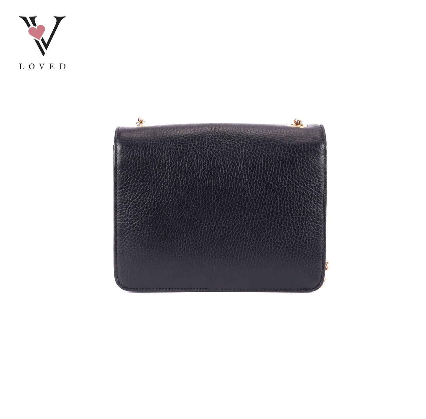 Gucci Dollar Interlocking GG Shoulder Bag in Black Grained Leather