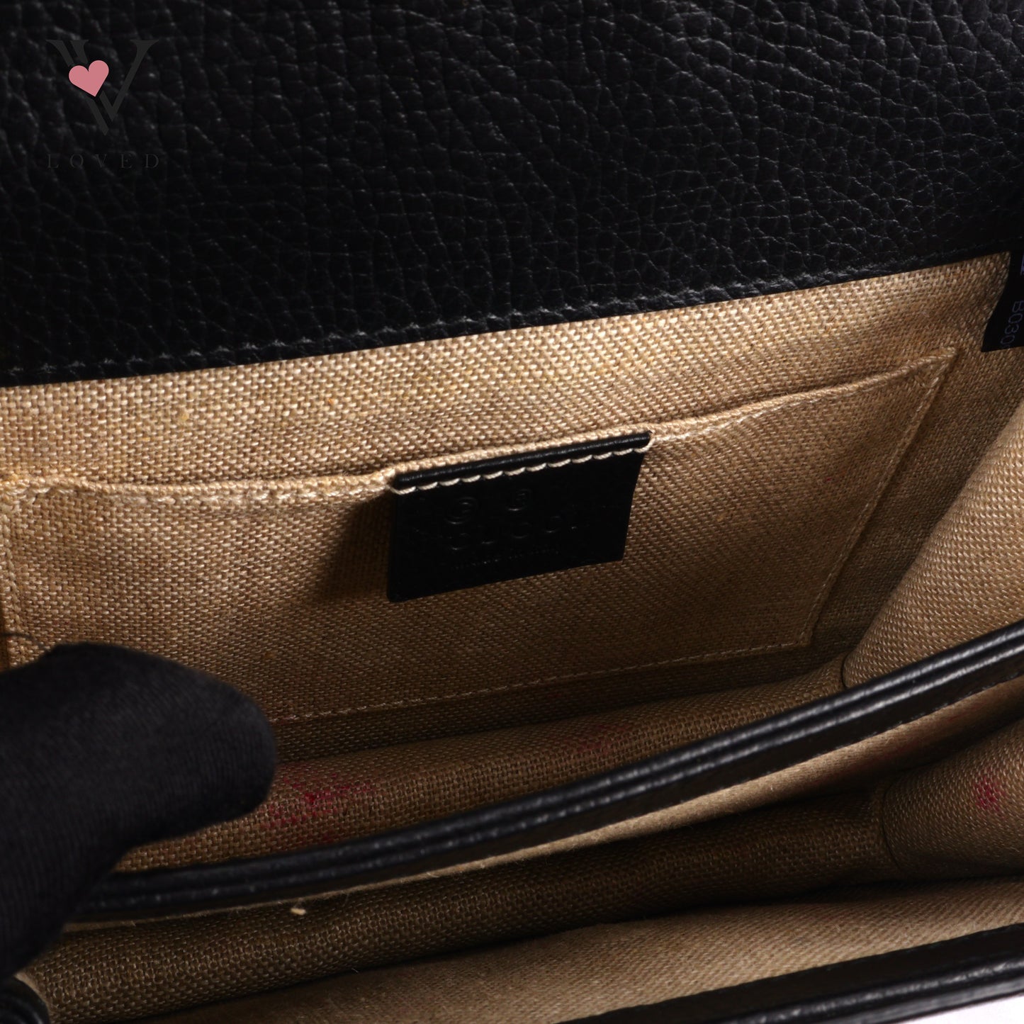 Gucci Dollar Interlocking GG Shoulder Bag in Black Grained Leather