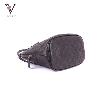 Gucci Guccissima Dome Satchel in Brown Leather