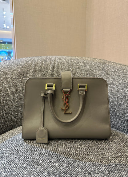 Yves Saint Laurent Cabas Small In Gray Leather
