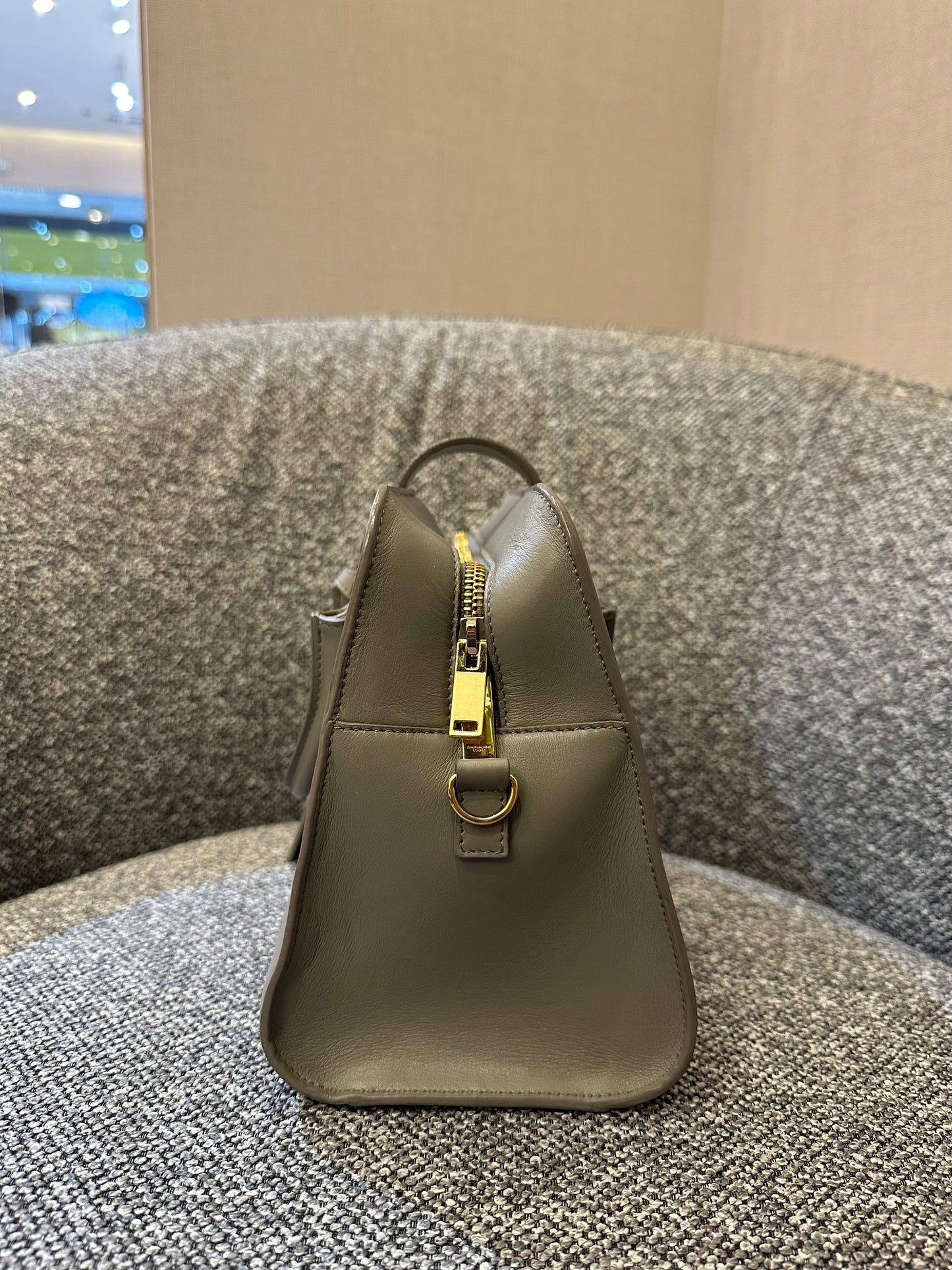 Yves Saint Laurent Cabas Small In Gray Leather