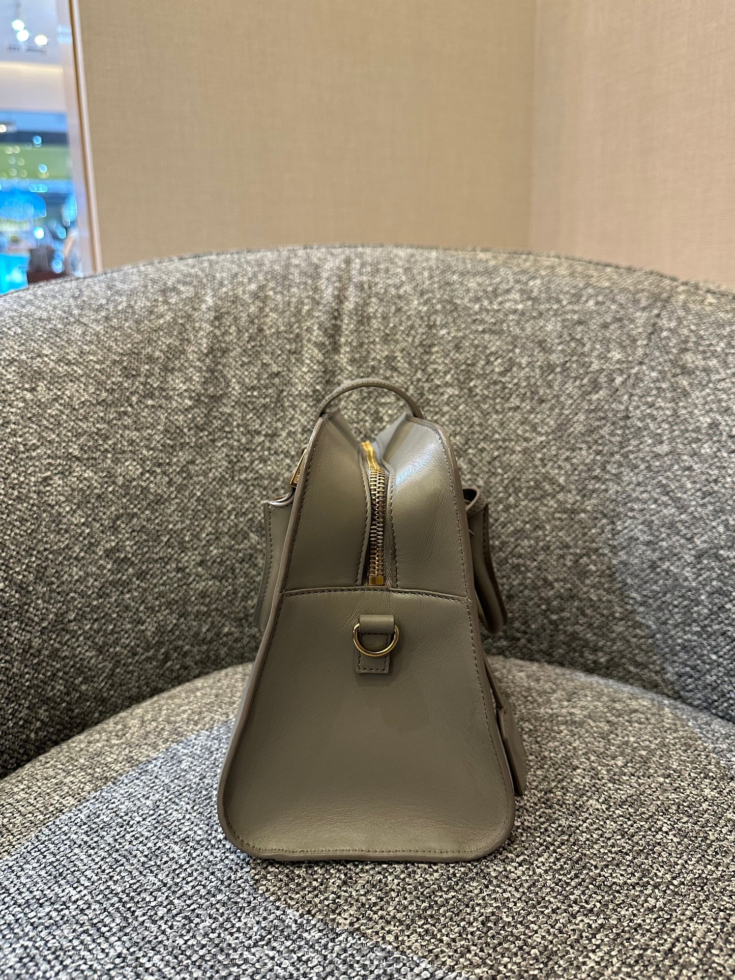 Yves Saint Laurent Cabas Small In Gray Leather