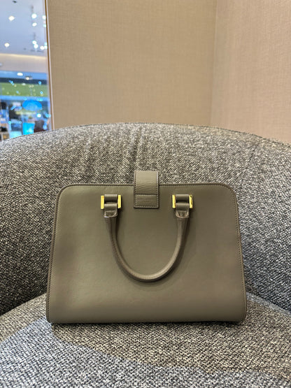 Yves Saint Laurent Cabas Small In Gray Leather