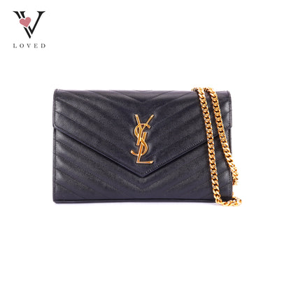 YSL	Cassandre Monogram in Caviar Leather