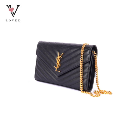 YSL	Cassandre Monogram in Caviar Leather