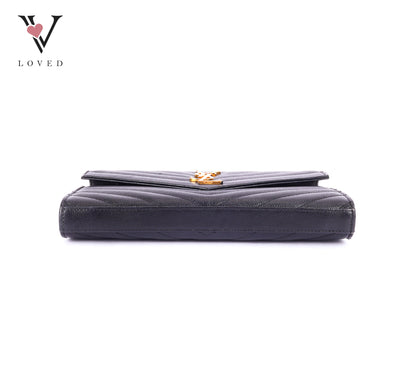 YSL	Cassandre Monogram in Caviar Leather