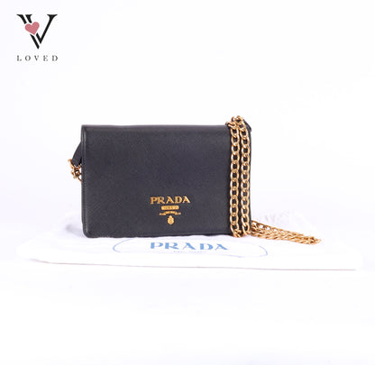 Prada Logo-Lettering Saffiano Leather Shoulder Bag