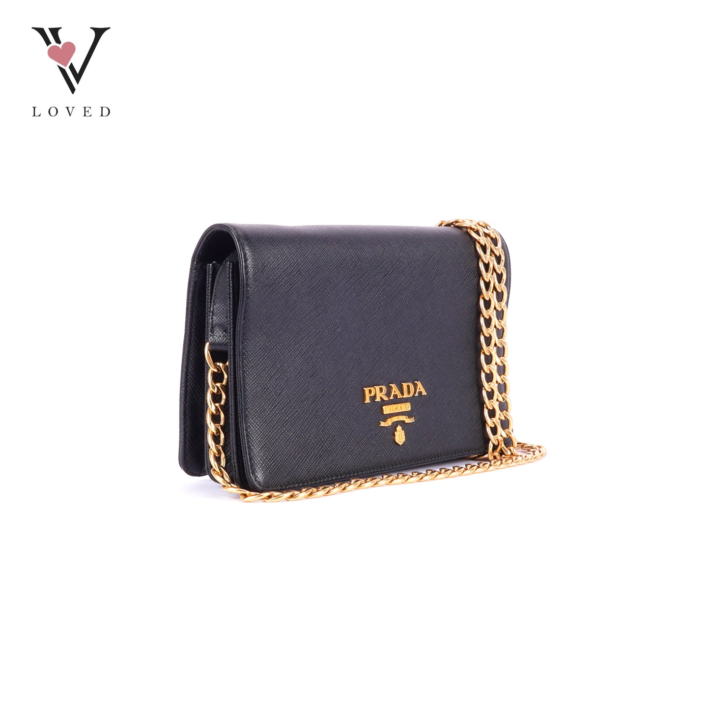 Prada Logo-Lettering Saffiano Leather Shoulder Bag