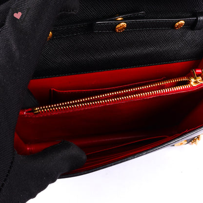 Prada Logo-Lettering Saffiano Leather Shoulder Bag