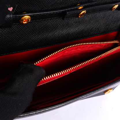 Prada Logo-Lettering Saffiano Leather Shoulder Bag