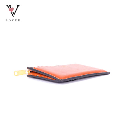 Celine Zipped Card Holder in Triomphe Canvas and Lambskin Leather