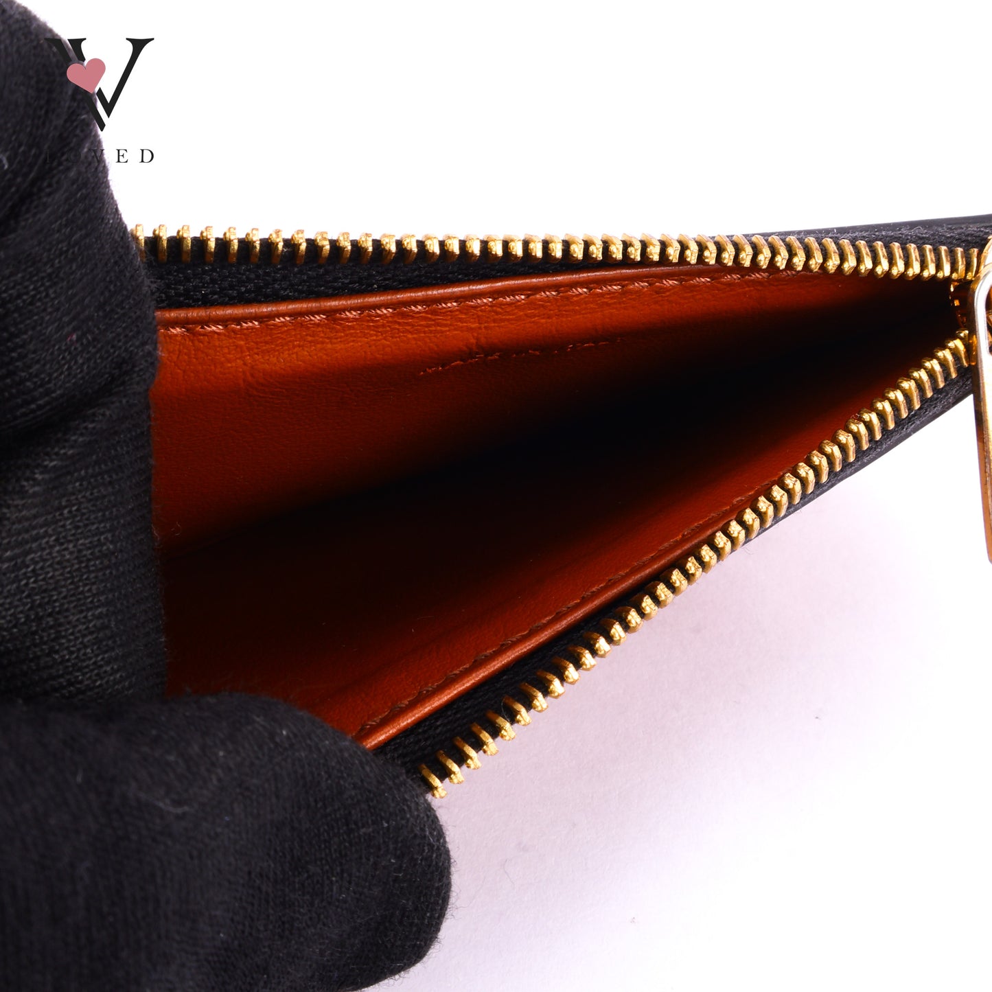 Celine Zipped Card Holder in Triomphe Canvas and Lambskin Leather