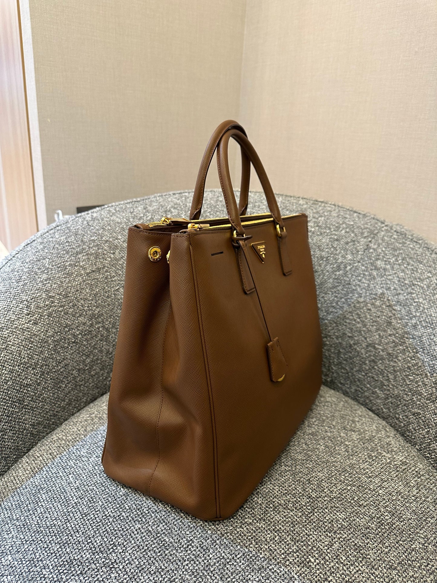 Prada Galleria Saffiano Double Zip Tote Bag