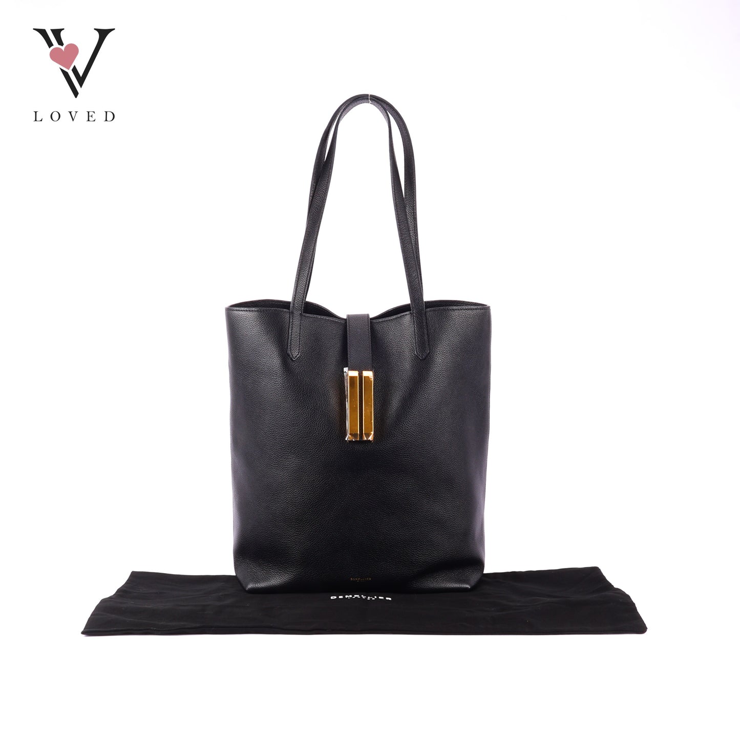 Demellier Vancouver Black Smooth Leather Tote Bag