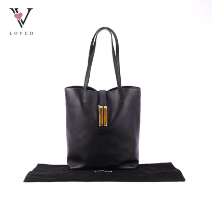 Demellier Vancouver Black Smooth Leather Tote Bag