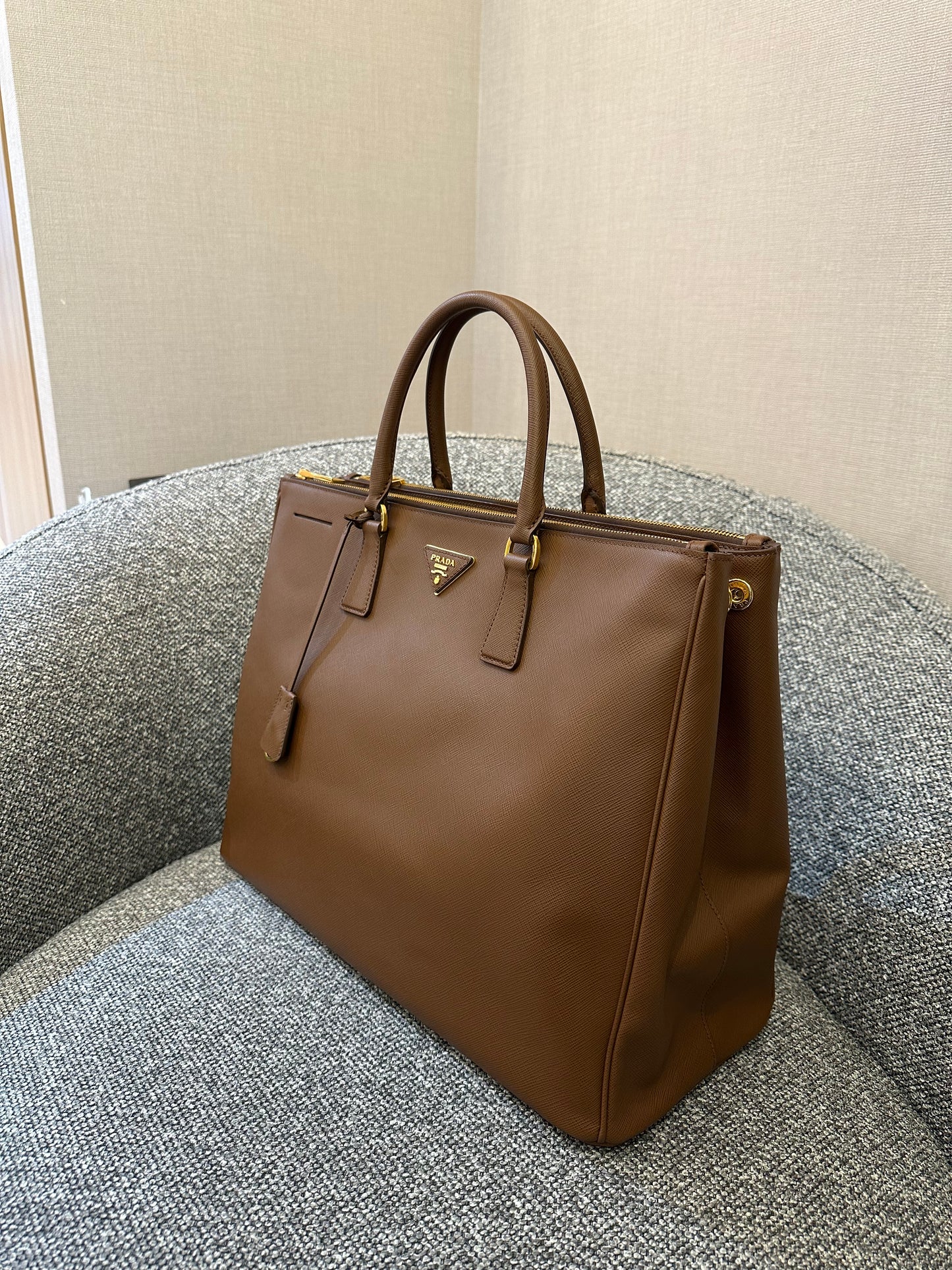 Prada Galleria Saffiano Double Zip Tote Bag