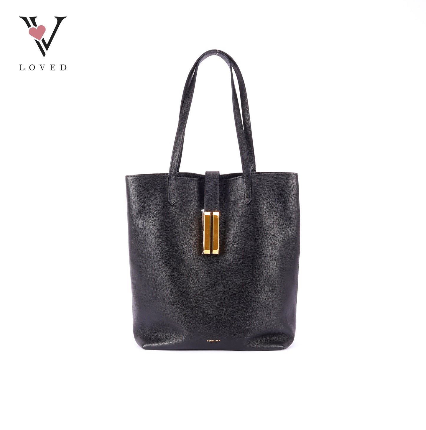 Demellier Vancouver Black Smooth Leather Tote Bag