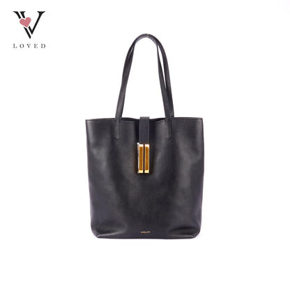 Demellier Vancouver Black Smooth Leather Tote Bag