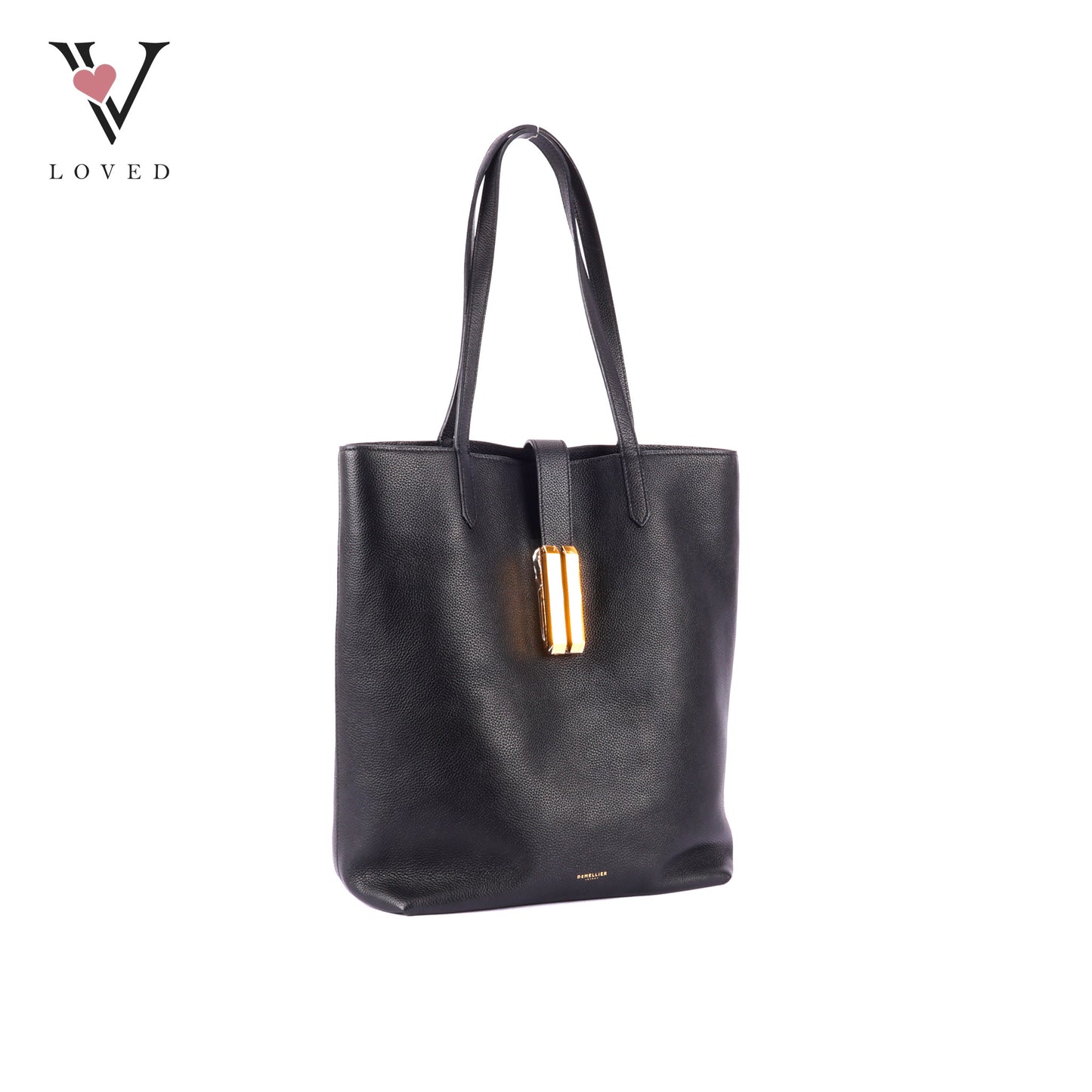 Demellier Vancouver Black Smooth Leather Tote Bag