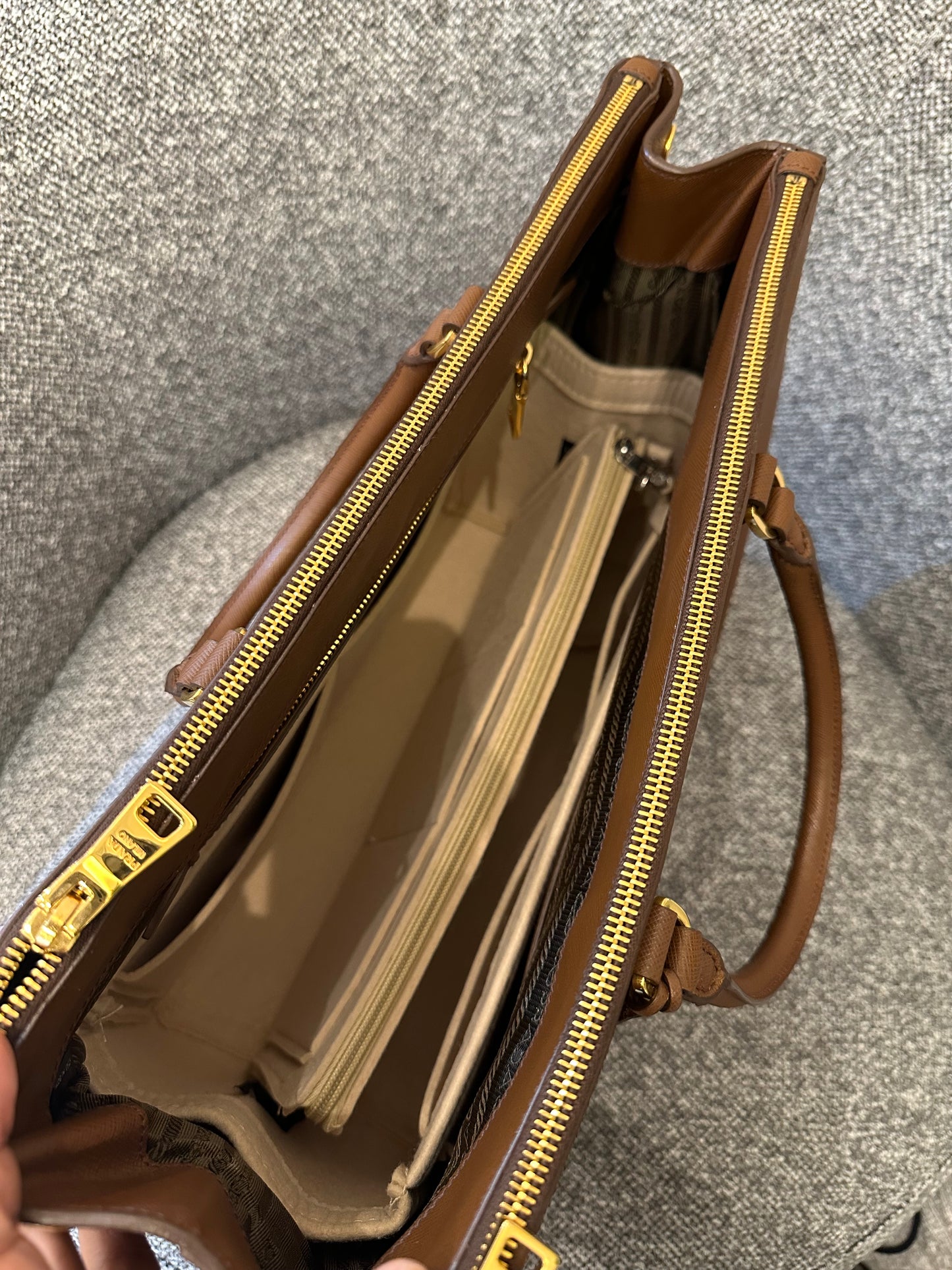 Prada Galleria Saffiano Double Zip Tote Bag